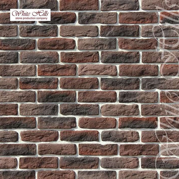 316-40 White Hills Облицовочный кирпич «Брюгге брик» (Brugge brick), темно-коричневый, плоскостной.