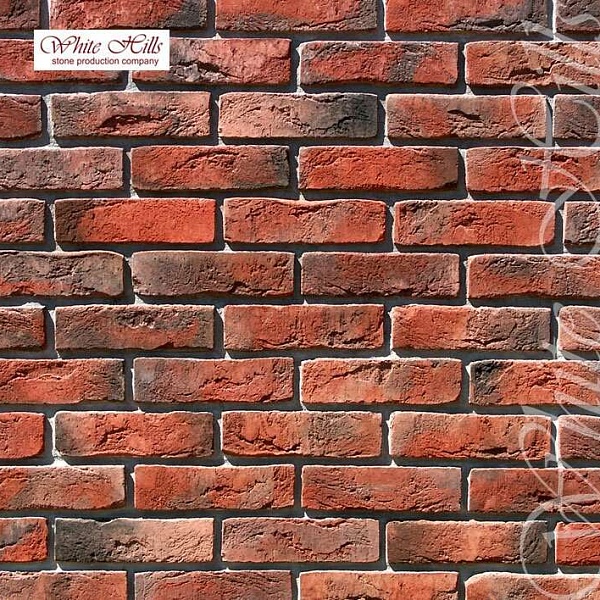 300-70 White Hills Облицовочный кирпич «Лондон брик» (London brick), красный, плоскостной.