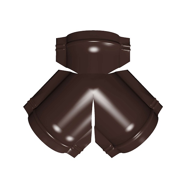Тройник Y малого конька полукруглого Satin с пленкой RAL 8017 шоколад