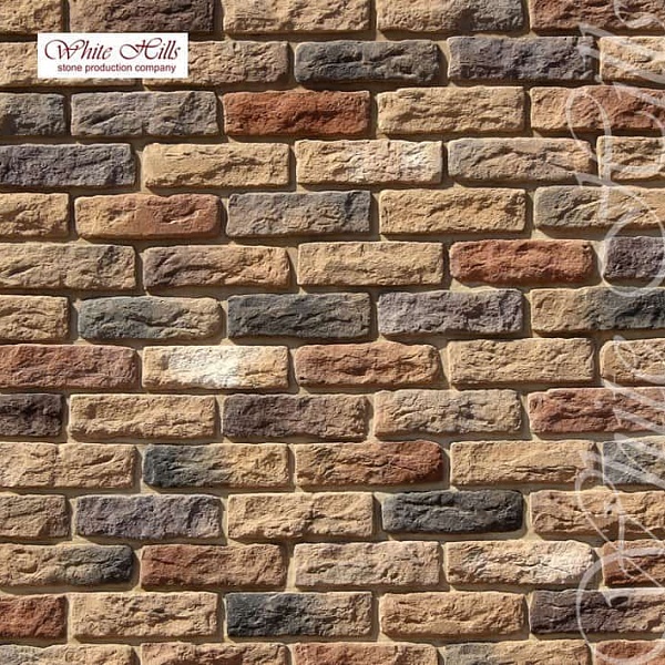 319-40 White Hills Облицовочный кирпич «Брюгге брик» (Brugge brick), коричневый, плоскостной.
