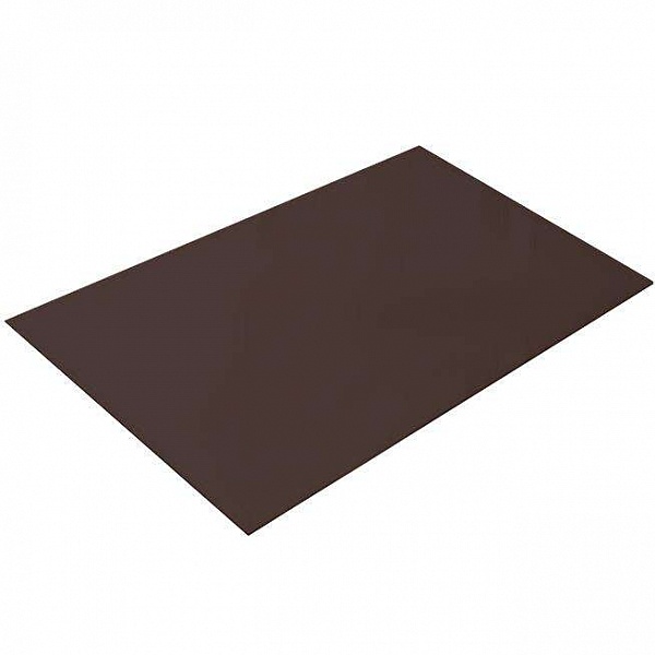 Плоский лист 0,5 GreenCoat Pural с пленкой RR 887 шоколадно-коричневый (RAL 8017 шоколад)